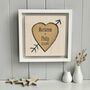 Gold / Silver Heart With Names And Date Printed On Wood, thumbnail 5 of 9