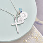 Silver Cross Birthstone Personalised Necklace, thumbnail 6 of 12