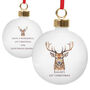 Personalised Watercolour Stag Christmas Ceramic Bauble, thumbnail 4 of 5