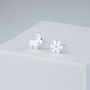 Sterling Silver Reindeer And Snowflake Stud Earrings, thumbnail 1 of 6