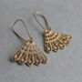 Gold Filigree Lace Fan Earrings, thumbnail 7 of 8