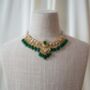 Amala Gold Plated Emerald Green Kundan Jewellery Set, thumbnail 2 of 5