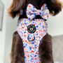 Dog Harness Puppy Harness In Orange And Blue Terrazzo, thumbnail 4 of 9