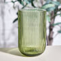 Palermo Set Of Four Green Ribbed Highball Tumblers, thumbnail 3 of 5