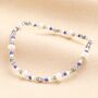 Freshwater Pearl And Mixed Blue Beaded Bracelet In Silver, thumbnail 2 of 3