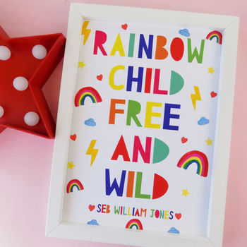 Personalised Rainbow Child Print, 2 of 7