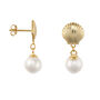 18 K Gold Mermaid Pearl Shell Stud Earrings, thumbnail 2 of 4