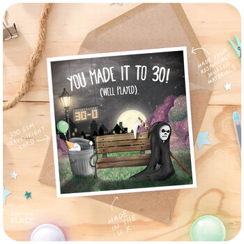 Funny 30th Birthday Greeting Card Son Daughter Friend Sister Brother 30 Dark Sarcastic Cheeky Humour, 2 of 7