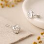 Sterling Silver Hammered Circle Stud Earrings, thumbnail 1 of 5