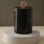 Black Marble Waste Bin With Brass Wreath Handle, thumbnail 1 of 2