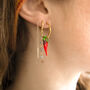 Chilli Charm Hoop Earrings, thumbnail 2 of 5
