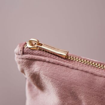 Personalised Pink Velvet Heart Embroidered Cosmetic Bag, 3 of 3