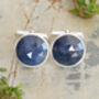 Natural Sapphire Cufflinks In Solid Silver, thumbnail 1 of 3