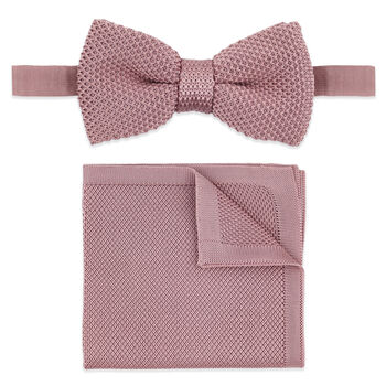 Wedding Handmade Polyester Knitted Pocket Square In Dusty Pink, 5 of 7