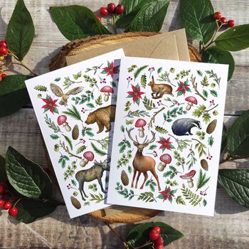 Christmas Cottagecore Woodland Card Set, 2 of 4