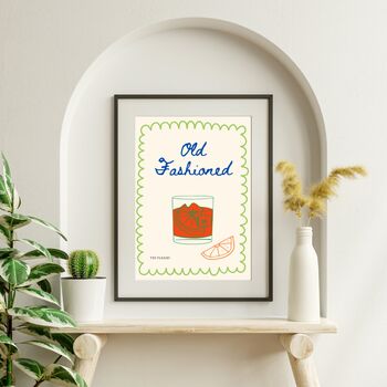A4 Modern Cocktail Print, Old Fashioned, 3 of 5