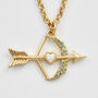 Gold Cupids Bow And Arrow Necklace, thumbnail 3 of 8