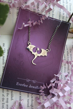 Personalised Dragon Necklace Gold And Silver, 3 of 4