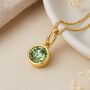 Personalised August Birthstone Necklace In Gold Plated Silver, thumbnail 2 of 10