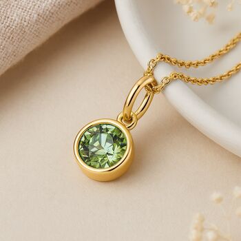 Personalised August Birthstone Necklace In Gold Plated Silver, 2 of 10