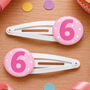 6th Birthday Hair Clips, thumbnail 2 of 2