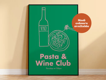 Pasta And Wine Club Print, 4 of 4