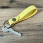 Personalised Embossed Yellow Leather Keyring, thumbnail 8 of 12