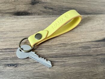 Personalised Embossed Yellow Leather Keyring, 8 of 12
