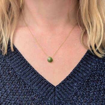The Nugét Peridot August Birthstone Necklace, Gold, 4 of 6