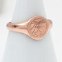 Silver Or 18ct Gold Plated Zodiac Symbol Signet Ring, thumbnail 2 of 6