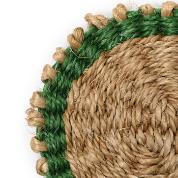 Kamaria: Green And Brown Woven Coaster Or Placemat, 3 of 5