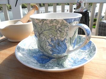 Large Cup And Saucer In William Morris Anemone Design, 5 of 12