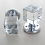 Square Crystal Faceted Clear Glass Mortice Door Knobs, thumbnail 1 of 4