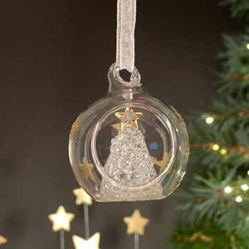 Glass Bauble With Glass Christmas Tree, 2 of 2