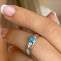Personalised Sterling Silver Slim Blue Opal Spinner Ring, thumbnail 2 of 11