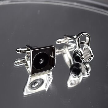 Dj Speaker And Headphones Cufflinks 316 L Stainless Steel Music Lover Gift, 5 of 5