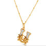 Gold Plated U Initial Necklace With Mother Of Pearl, thumbnail 2 of 6