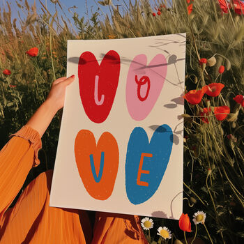 Love Hearts Print, Hearts Wall Art, 8 of 9