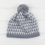 Arrow Knitted Pom Pom Hat, thumbnail 6 of 6