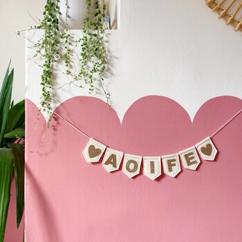 Personalised Rose Gold And Ivory Bunting, 5 of 5