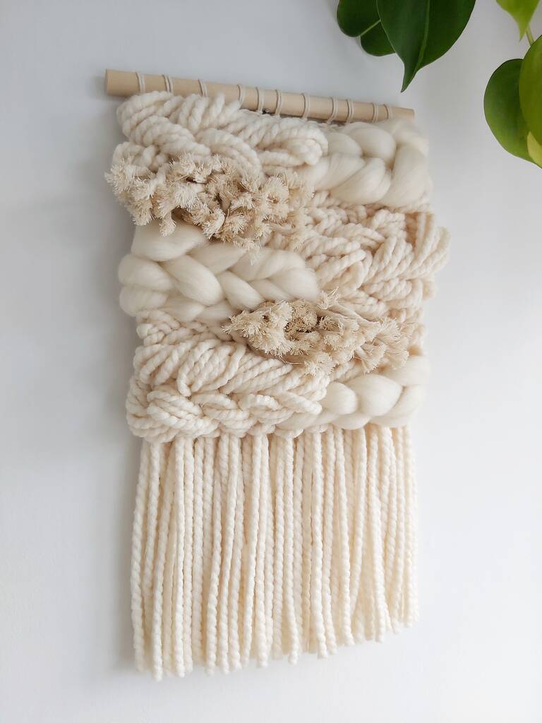 Neutral Tones Woven Wall Hanging By Rocket and Pearl