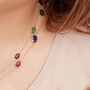 Multicoloured Tourmaline Gold Plated Silver Necklace, thumbnail 4 of 8