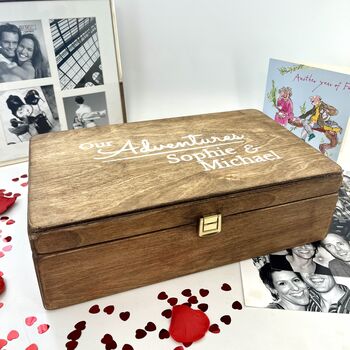 Personalised Our Adventures Wooden Keepsake Box, 3 of 11