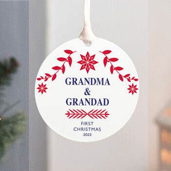 Personalised New Grandparent's First Christmas Bauble, 2 of 5