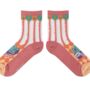 Summer Cute Japanese Red Sheer Mid Calf Socks, thumbnail 2 of 4