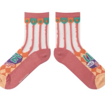 Summer Cute Japanese Red Sheer Mid Calf Socks, 2 of 4