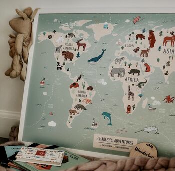 Personalised Pinboard World Map For Kids, 3 of 7