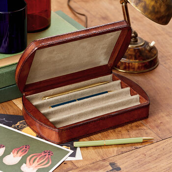 Personalised Leather Pen Box, 5 of 7