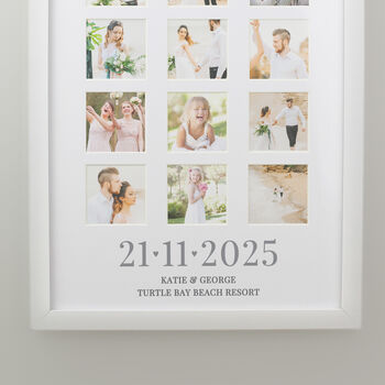 Personalised Special Date White Multi Photo Frame Wedding Gift, 2 of 5