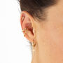 Sterling Silver Cross Hoop Earrings, thumbnail 4 of 5